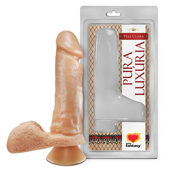 Prótese peniana realística com escroto e ventosa Sexy Fantasy, 17cm de comprimento por 4,5cm de largura, em material macio e com textura que simula veias.

Palavra-chave principal:
Pênis realístico com escroto e ventosa

Palavras-chave relacionadas:
prótese peniana com escroto, consolo com ventosa 17x4,5cm, pênis realístico Sexy Fantasy, brinquedo erótico com escroto, pênis com ventosa para fixação, dildo realístico texturizado, prótese realística com ventosa, pênis 17cm com escroto
